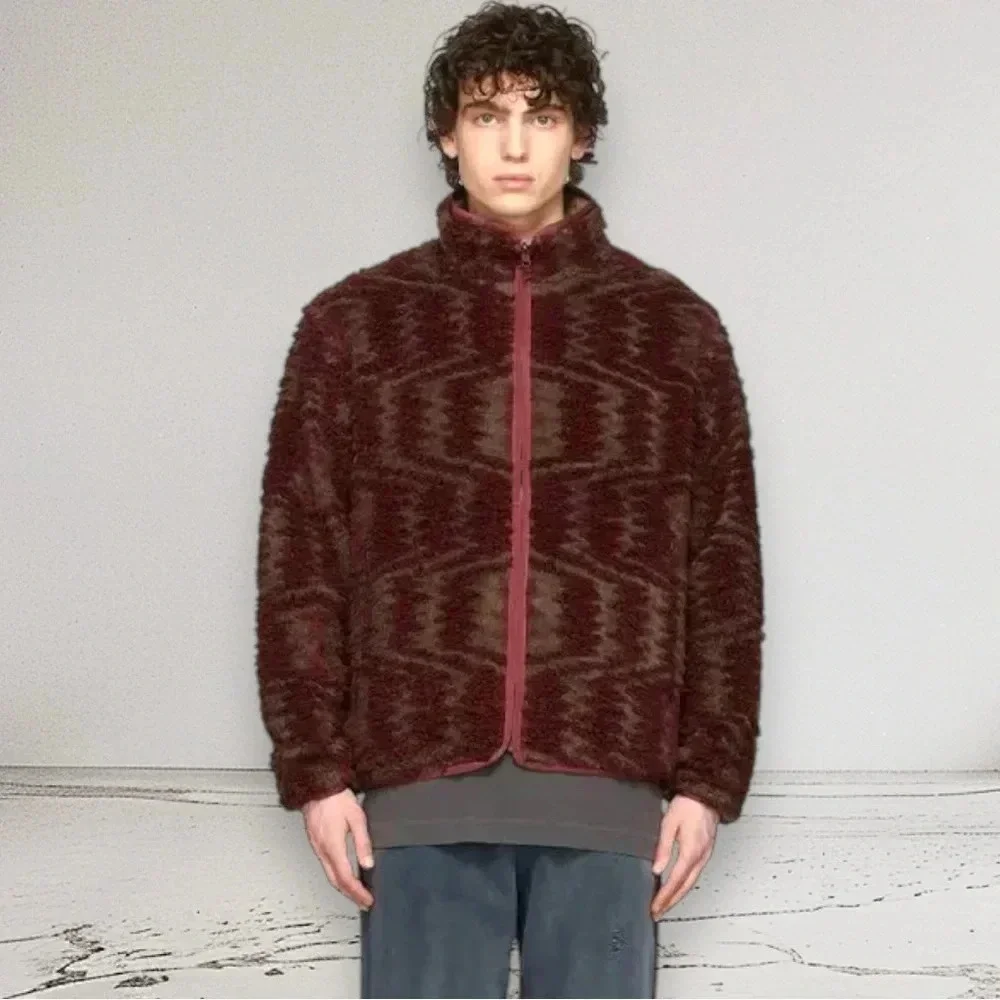 JOHN ELLIOTT REVERSIBLE POLAR FLEECE FULL ZIP ROAN JACQUARD Size 3 / L
